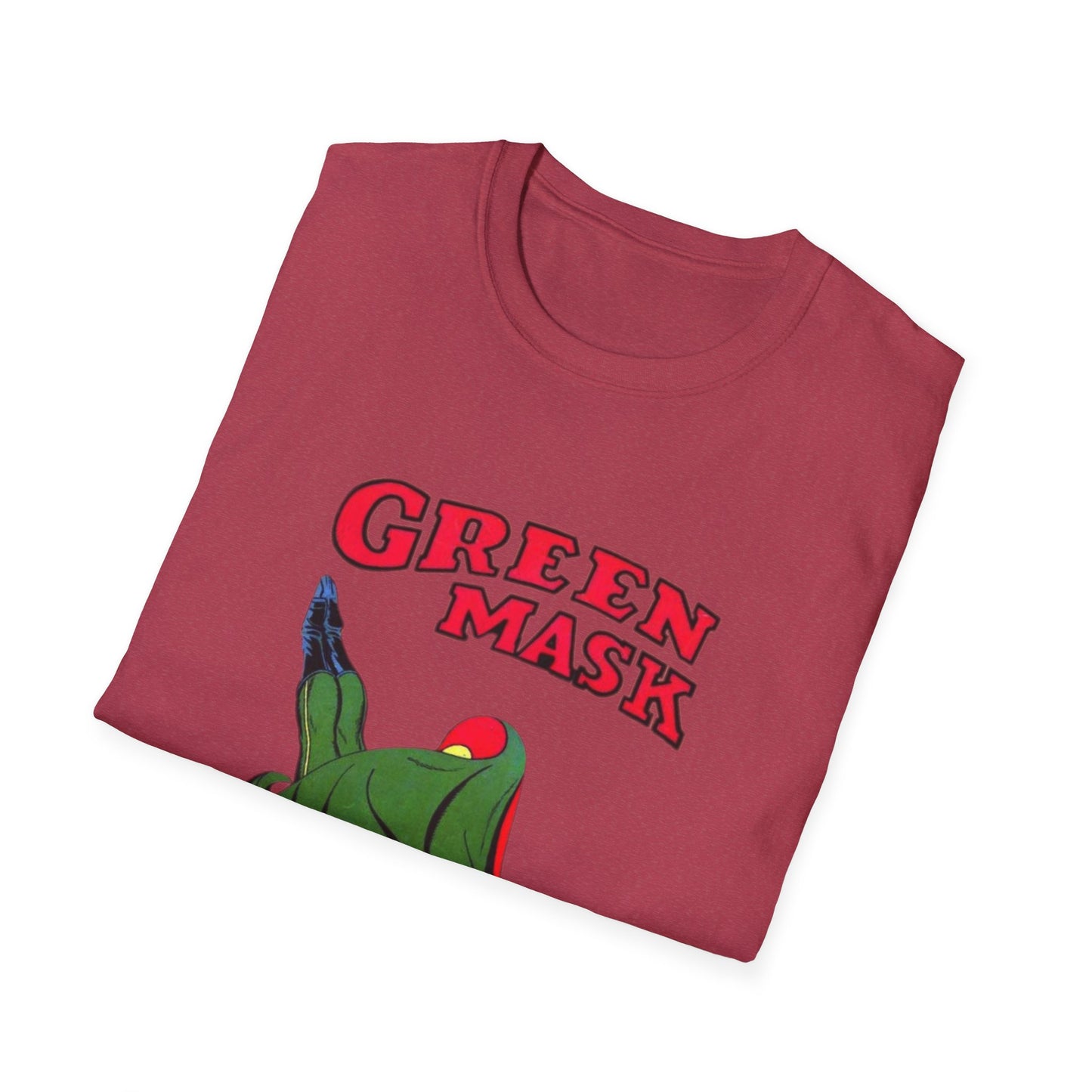 Retro Green Mask Comic Character T-Shirt - 100% Cotton, Classic Fit, Perfect for Fans