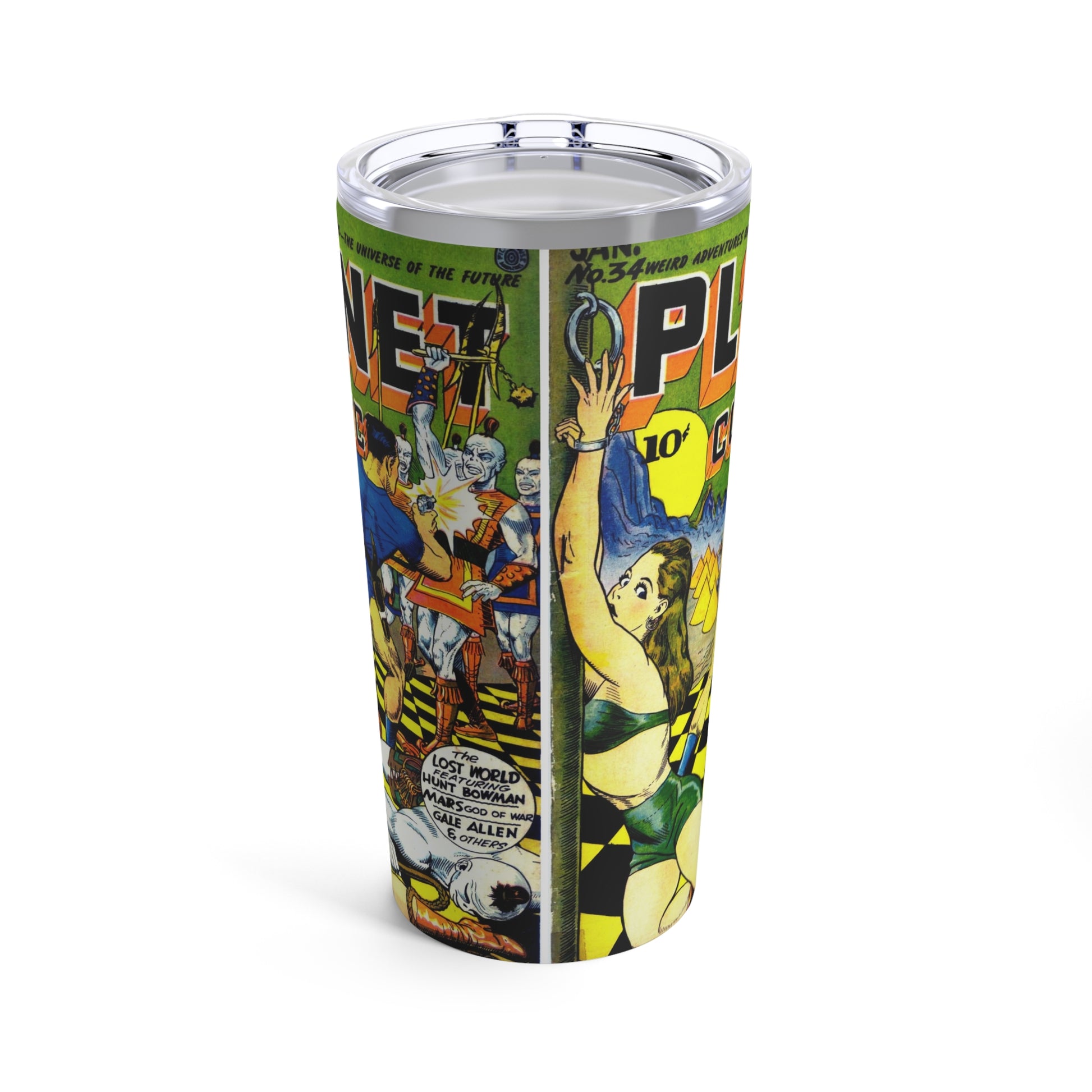 Vintage Comic Book Planet 20oz Insulated Tumbler - Old School Male 