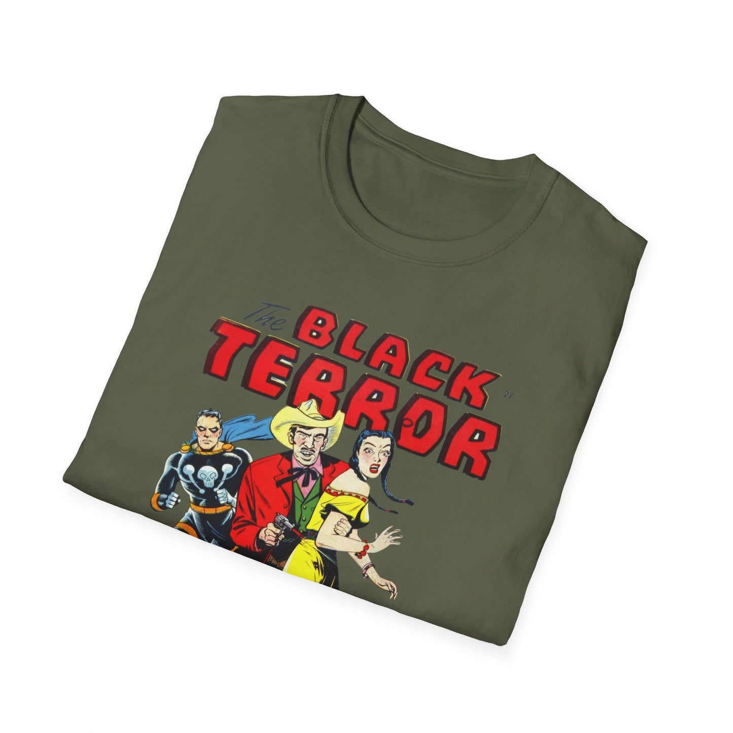 Vintage Black Terror Comic Character T-Shirt - Soft Cotton, Classic Fit for Retro Fans