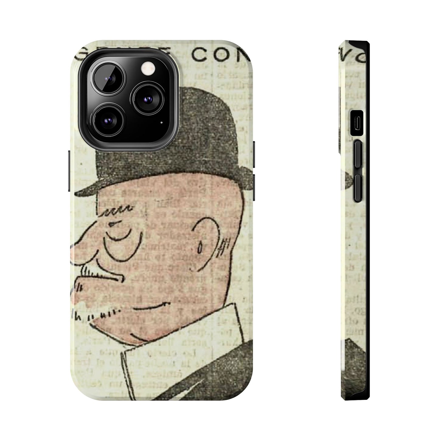 Dapper Gent in Bowler Hat Phone Case - Old School Male 