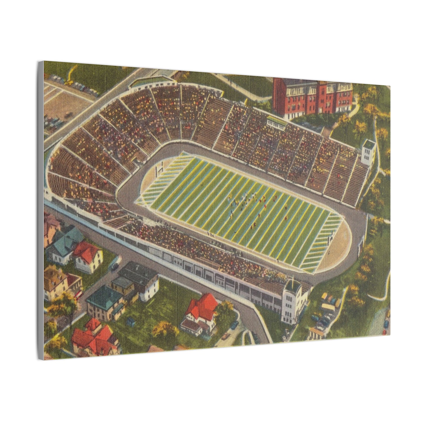 Aerial Canvas Art - West Virginia Mountaineer Football Stadium Print