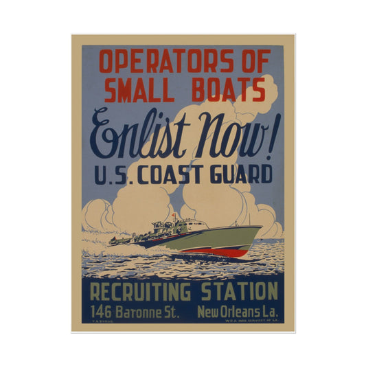 Vintage Coast Guard Ad Poster Print - Old School Male 