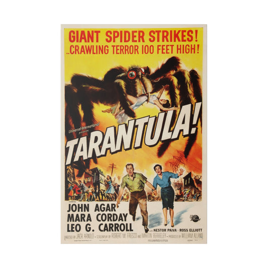 Tarantula Film Movie Poster, Matte Canvas, Stretched, 0 75", Wall Art Decor, Halloween Decor, Horror Movie Fan Gift, - Old School Male 