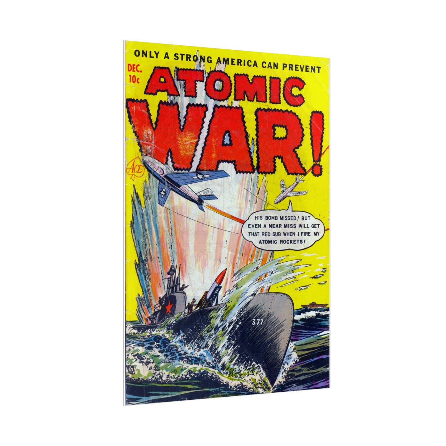 Retro Atomic War Comic Book Cover Poster