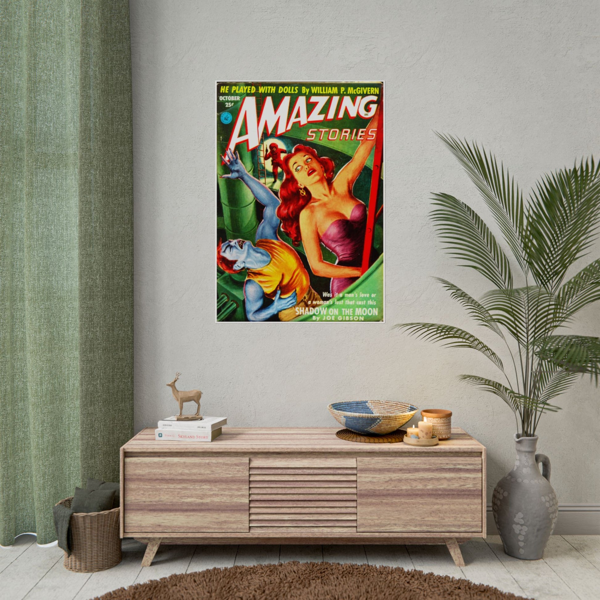 Retro Amazing Stories Cover Poster Print - Old School Male 