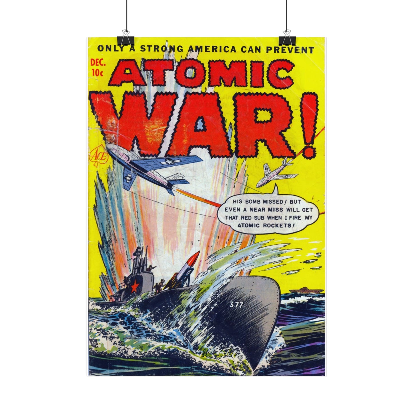 Retro Atomic War Comic Book Cover Poster