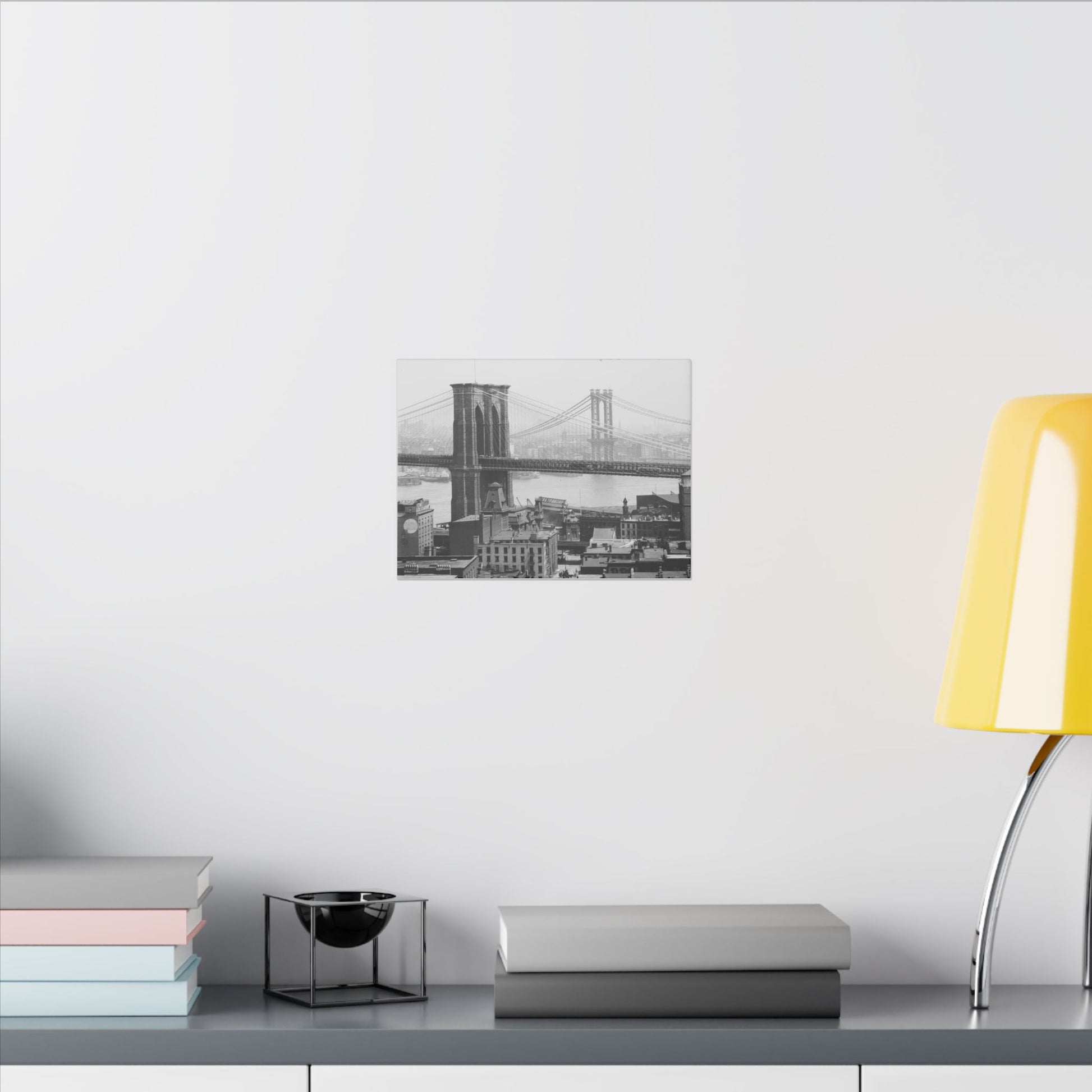 NYC Skyline with the Brooklyn Bridge Canvas Wall Art - Old School Male 