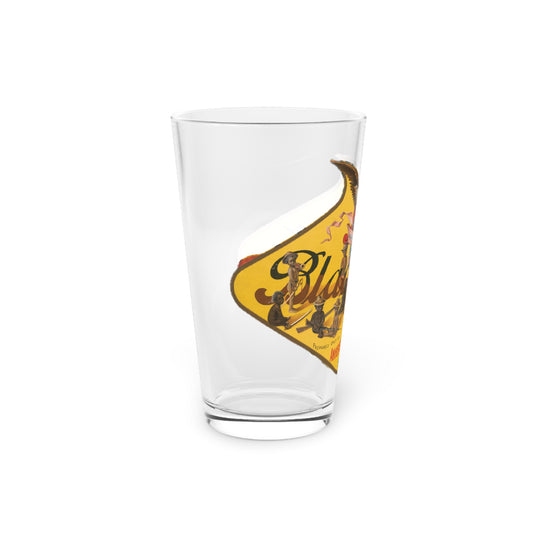 Customizable Vintage Black and Tan Beer Pint Glass - 16oz