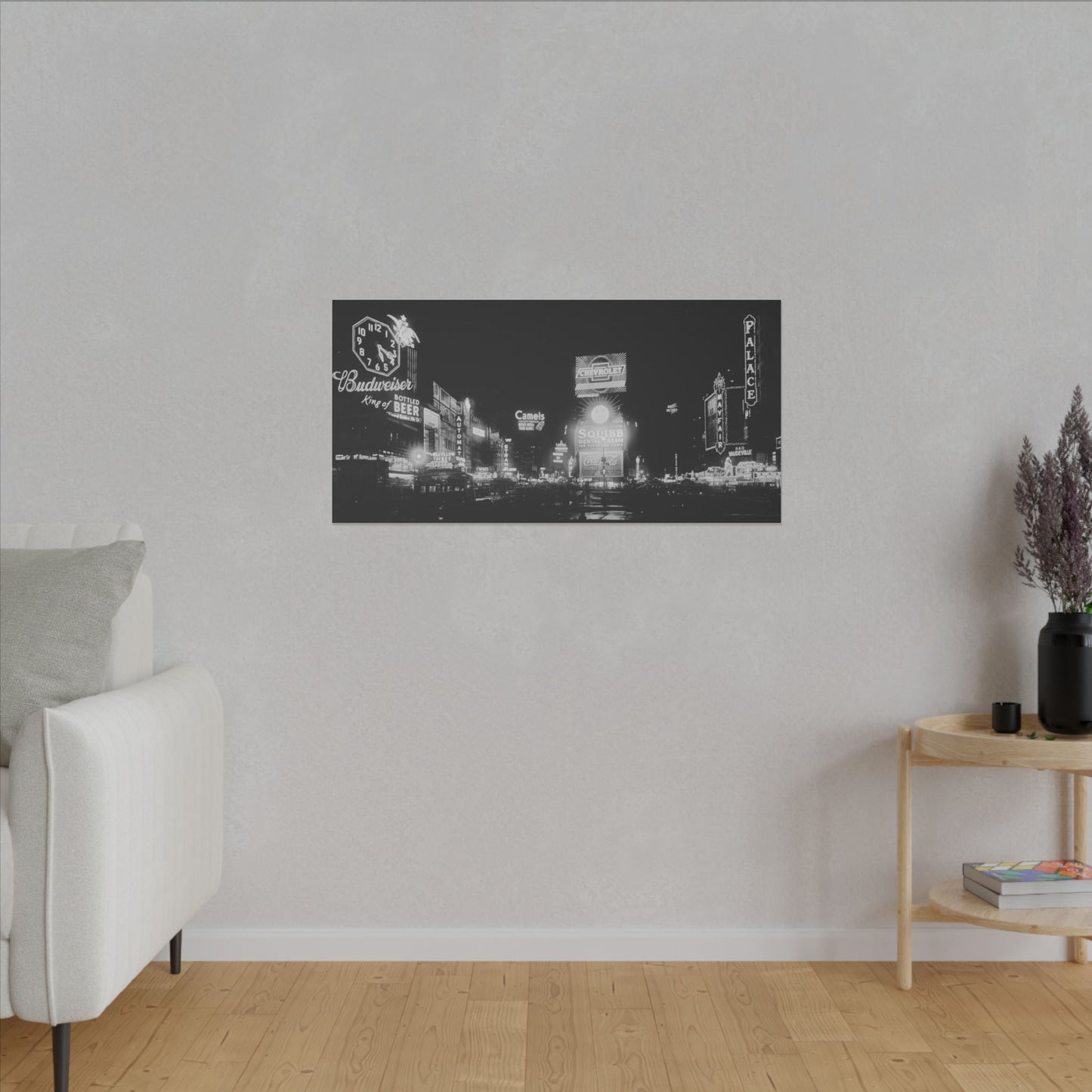 Nighttime Elegance: Vintage Times Square Matte Canvas Print (Multiple Sizes Available)