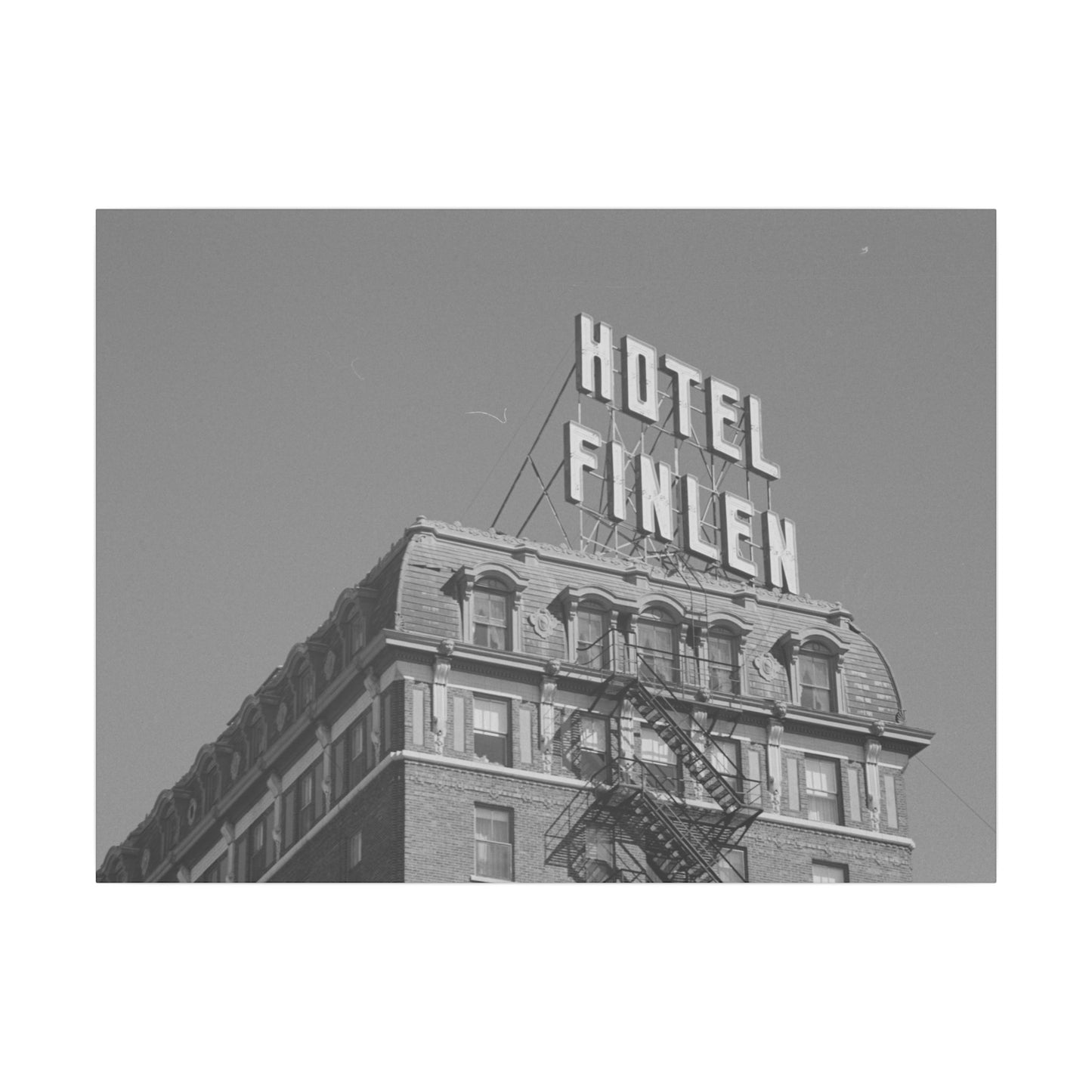 Vintage Hotel Finlen Butte Montana Canvas Print - Old School Male 