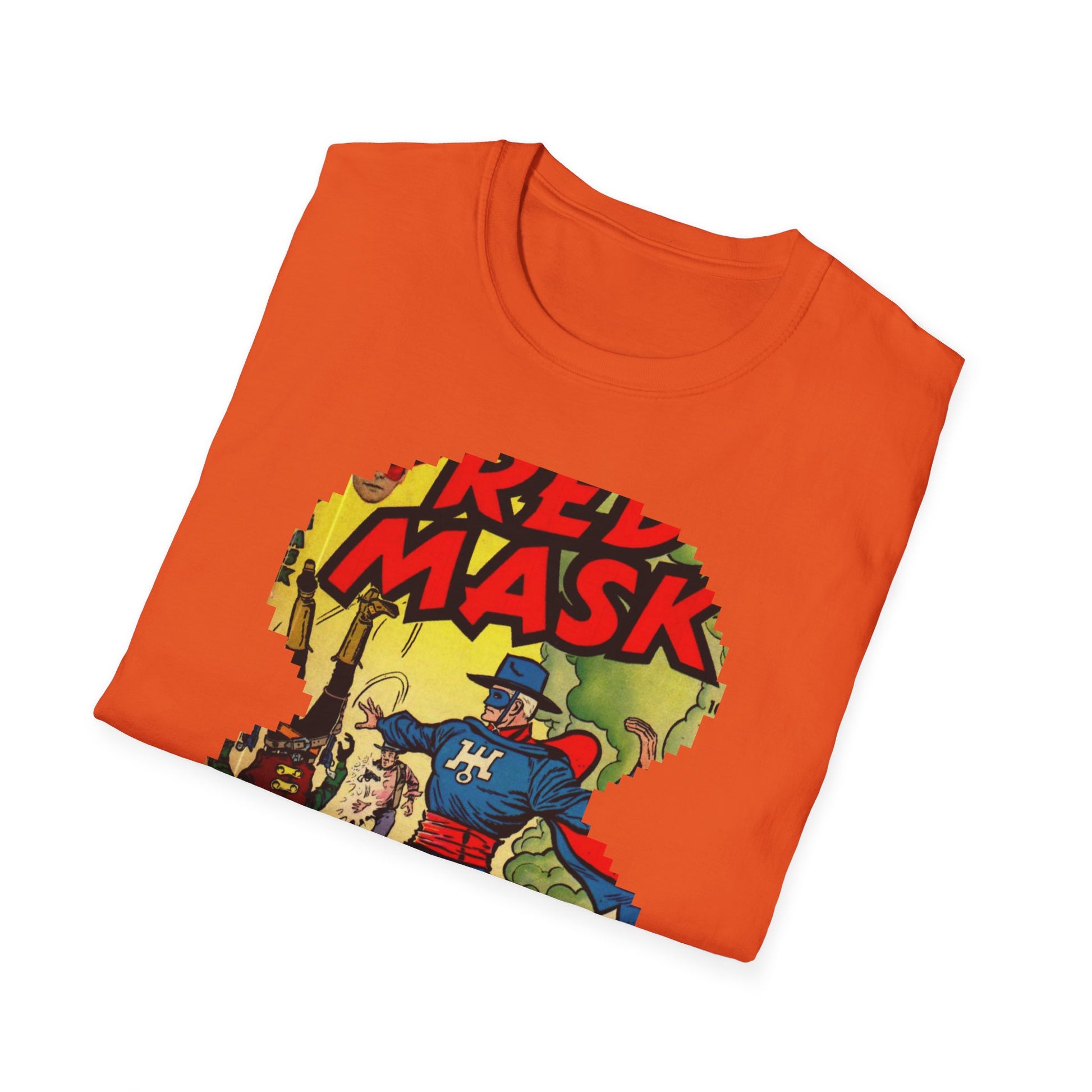 Vintage Red Mask Unisex Soft Cotton Tee - Old School Male 