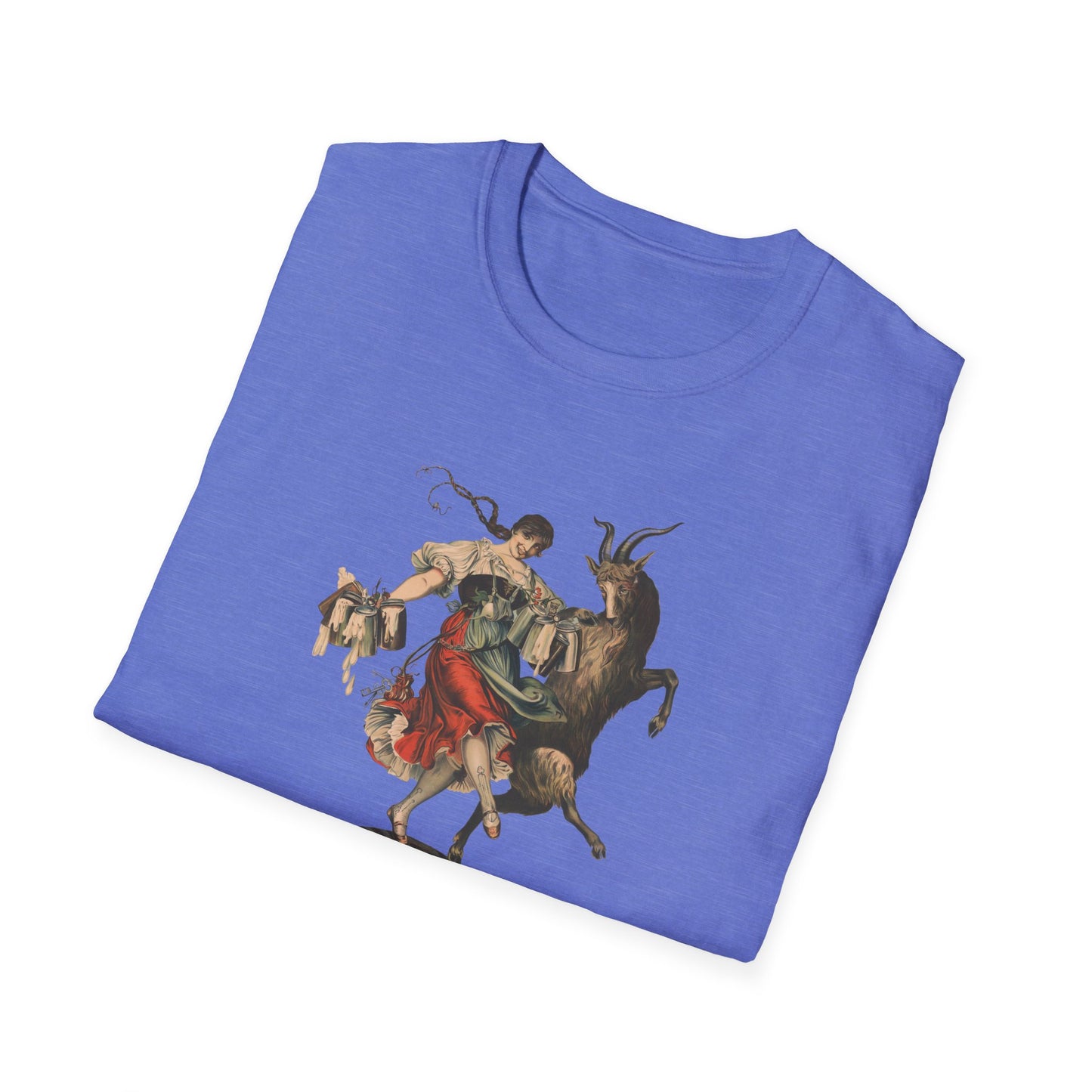 Goat and Beer Lovers Unisex T-Shirt with Fun Dancing Design