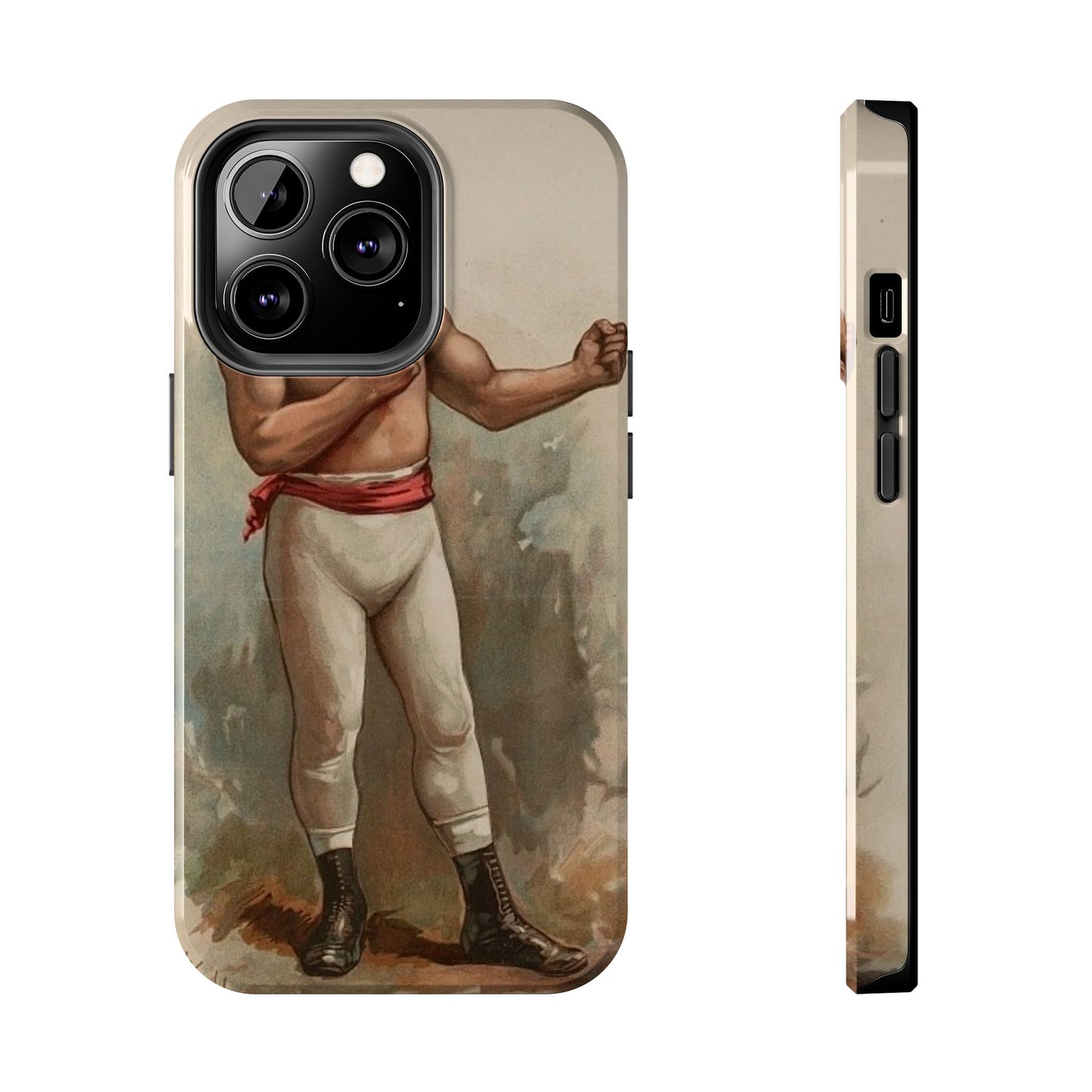 Retro Boxer Graphic Heavy-Duty Phone Cases - Old School Male 