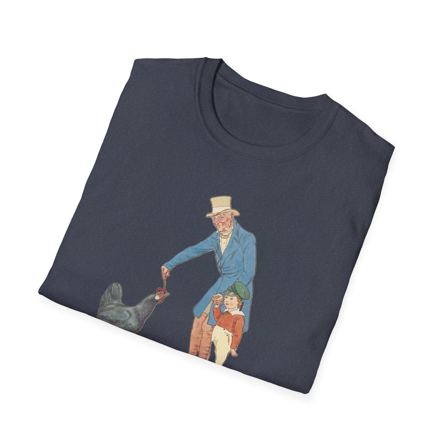 Nostalgic Grandfather-Granddaughter Chicken Feeding Tee