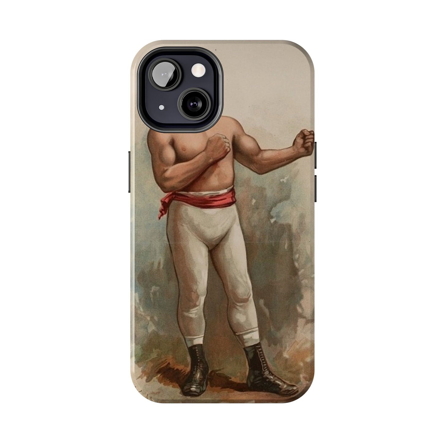 Retro Boxer Graphic Heavy-Duty Phone Cases - Old School Male 