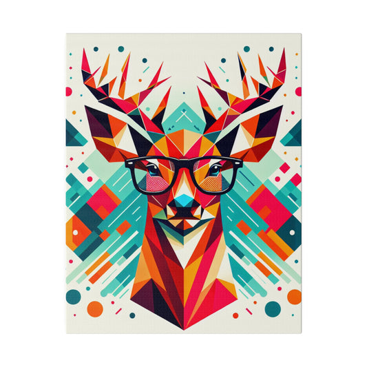 Nerdy Deer Canvas Print - Old School Male 