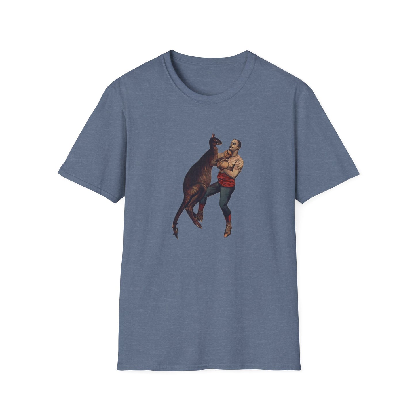 Retro Boxing Kangaroo Graphic Tee - Old School Male 