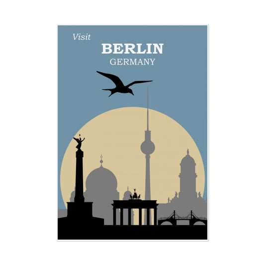 Poster Print - Retro Visit Berlin Germany Travel Tourism - Old School Male 