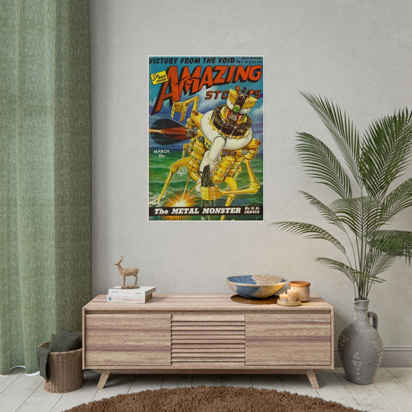 Retro 1950s Amazing Stories Comic Cover Poster