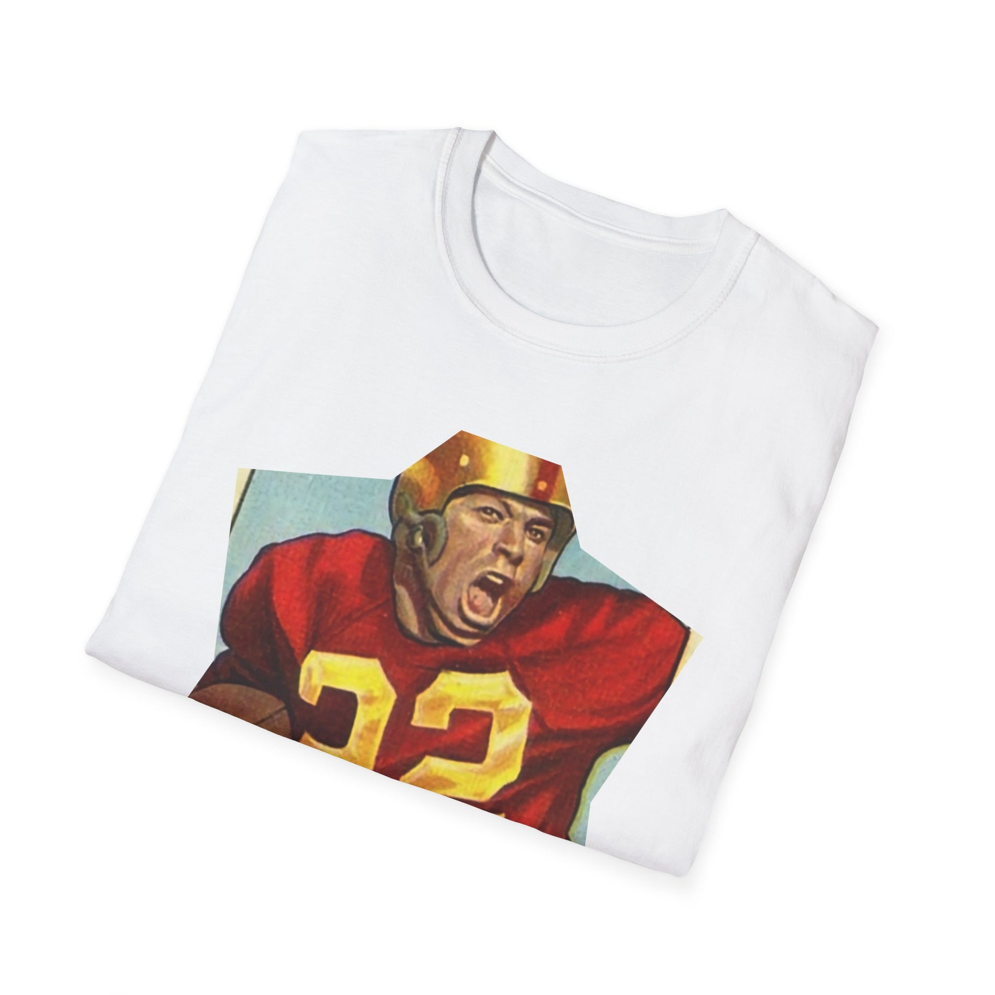 Retro Charlie Justice Football Legend Unisex Softstyle Tee - Old School Male 