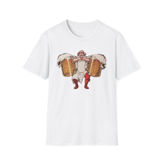 Humorous Beer Mug Graphic Tee - Old School Male 