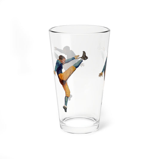 Retro Football Kicker Beer Pint Glass