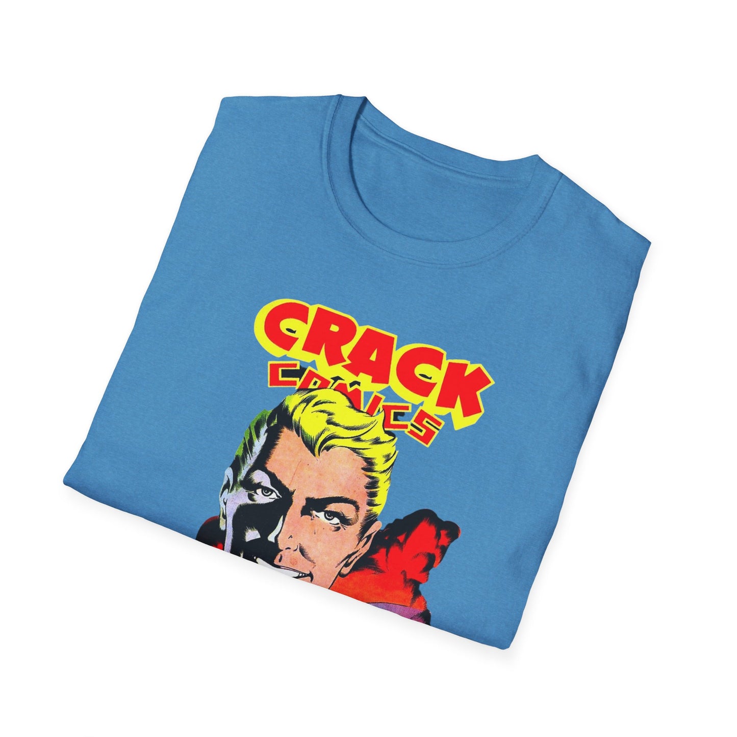 Vintage Comic T-Shirt - Retro Crack Design in Soft 100% Cotton for Comic Fans