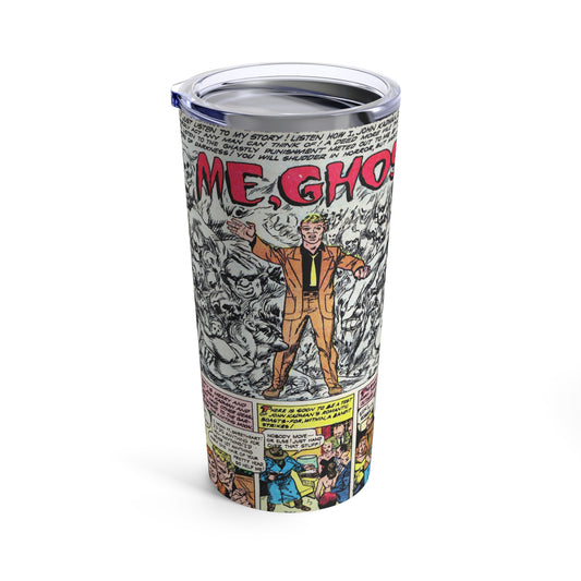 Vintage Ghost Comic Art Insulated 20oz Tumbler - Old School Male 