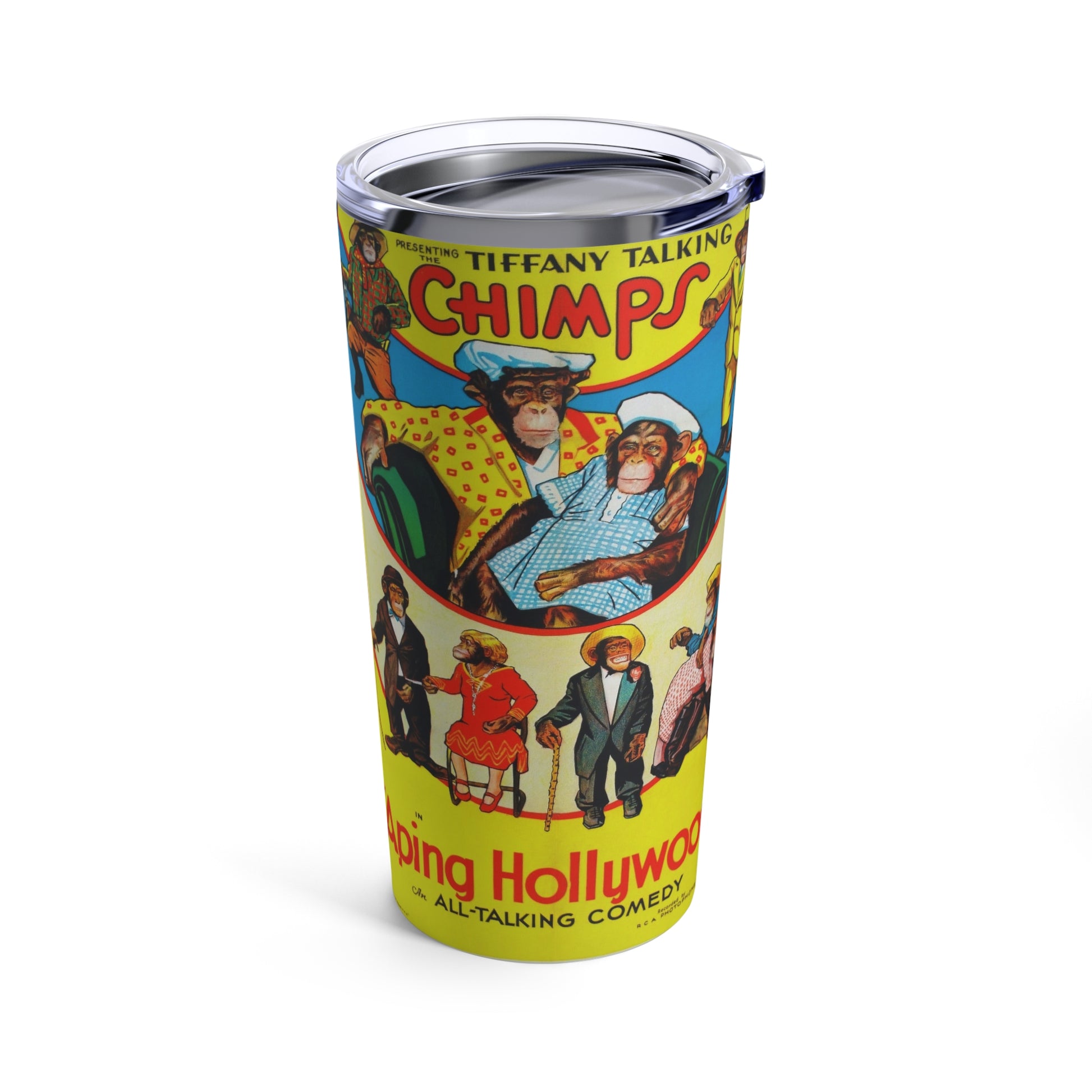 Vintage Chimpanzee Insulated Tumbler 20oz - Old School Male 