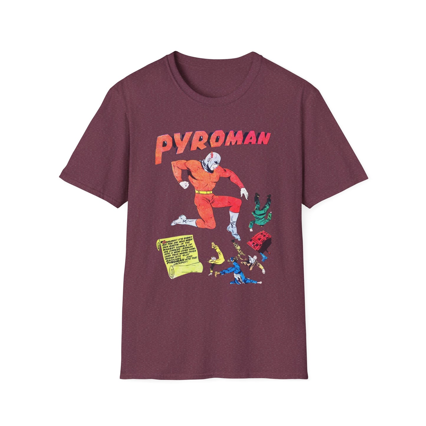 Retro Pyroman Comic Character T-Shirt - 100% Cotton, Classic Fit, Perfect for Comic Fans