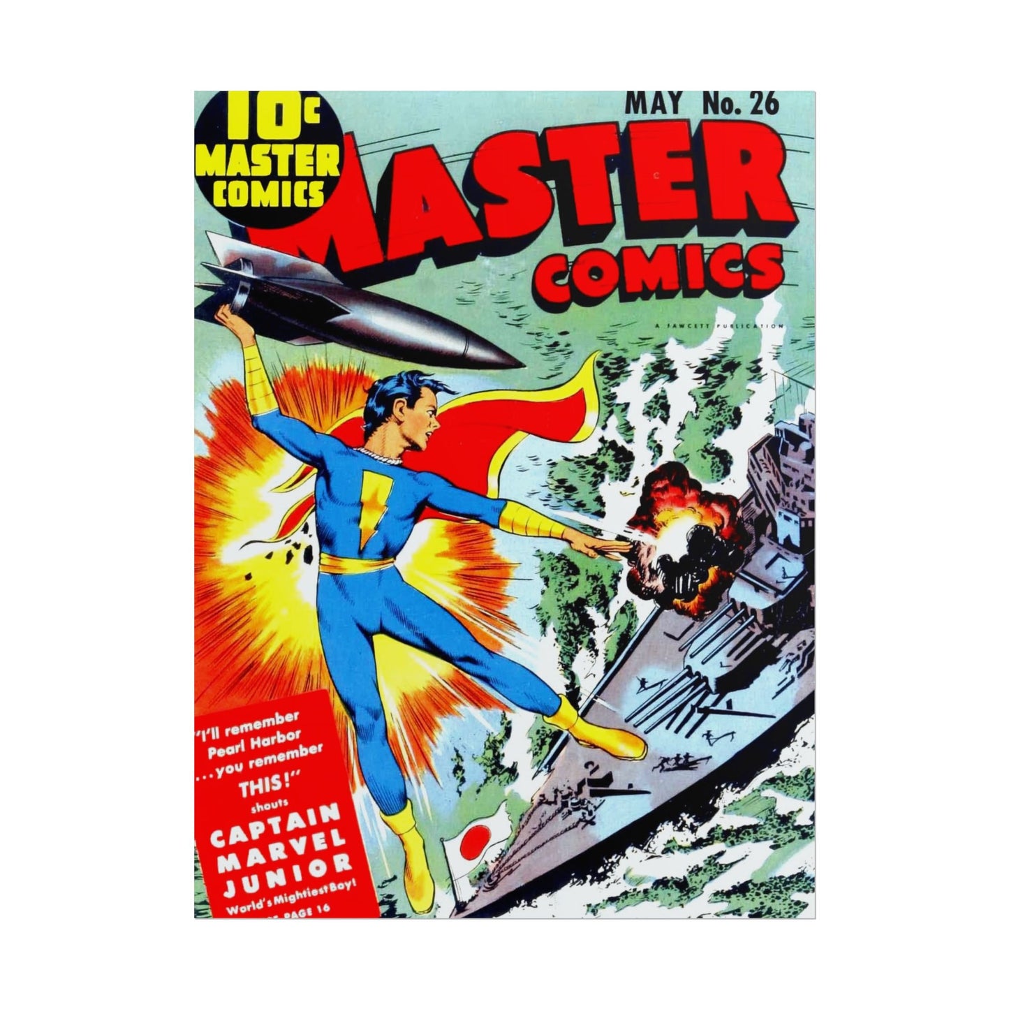 Retro May Number 26 Master Comics Cover Poster Print - Old School Male 