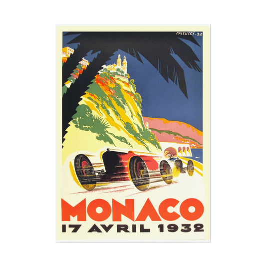 Vintage Monaco Grand Prix Poster Rolled Posters - Retro Wall Decor, Classic Car Art, Racing Theme Gift, Motorsport Memorabilia, Formula 1 - Old School Male 