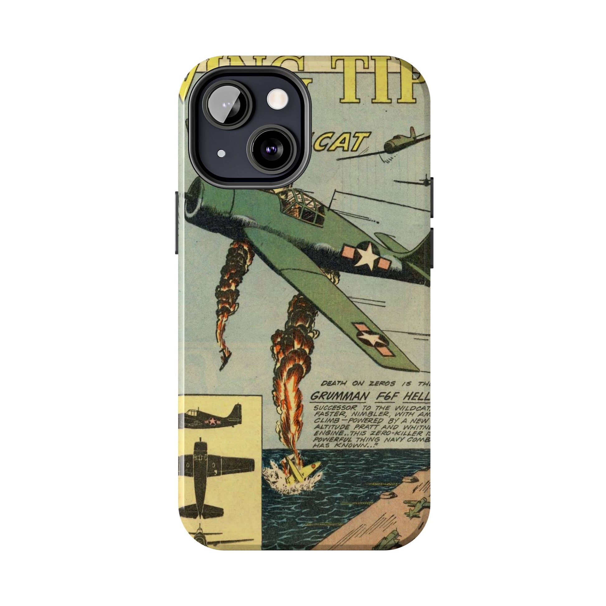 Retro Wings Comic Page Tough Phone Cases - Old School Male 