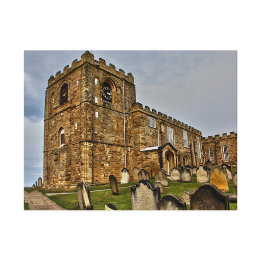 Whitby Church and Gravestones Canvas Print - Old School Male 