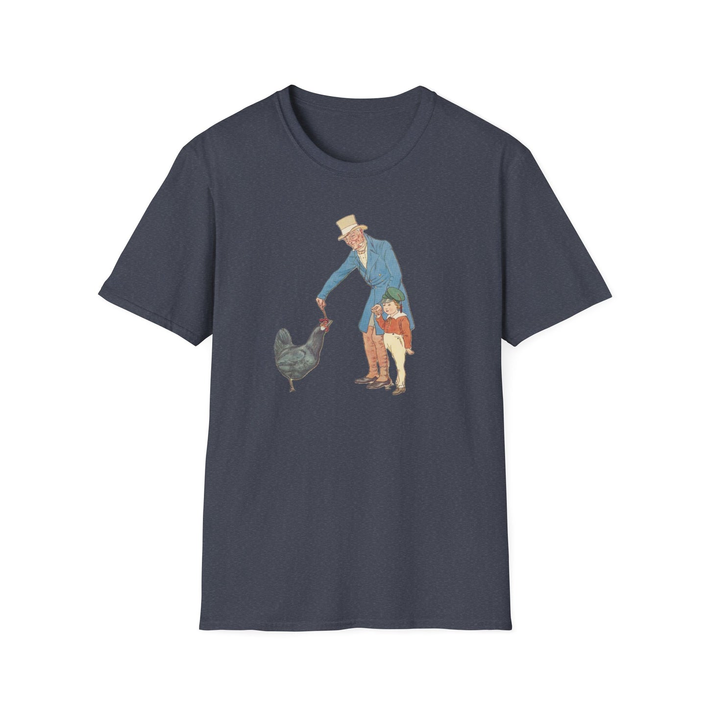 Nostalgic Grandfather-Granddaughter Chicken Feeding Tee