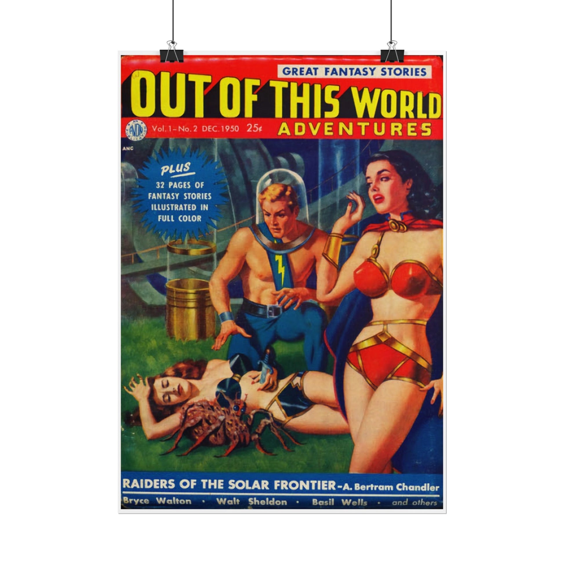 Retro Out of This World Adventures Comic Book Cover Rolled Poster - Old School Male 