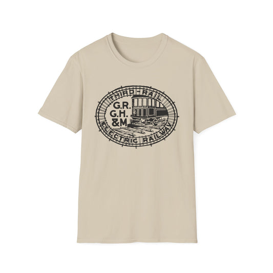 All Aboard The Style Express! Vintage Railroad Logo T-Shirt - 100% Cotton Comfort for Train Lovers!