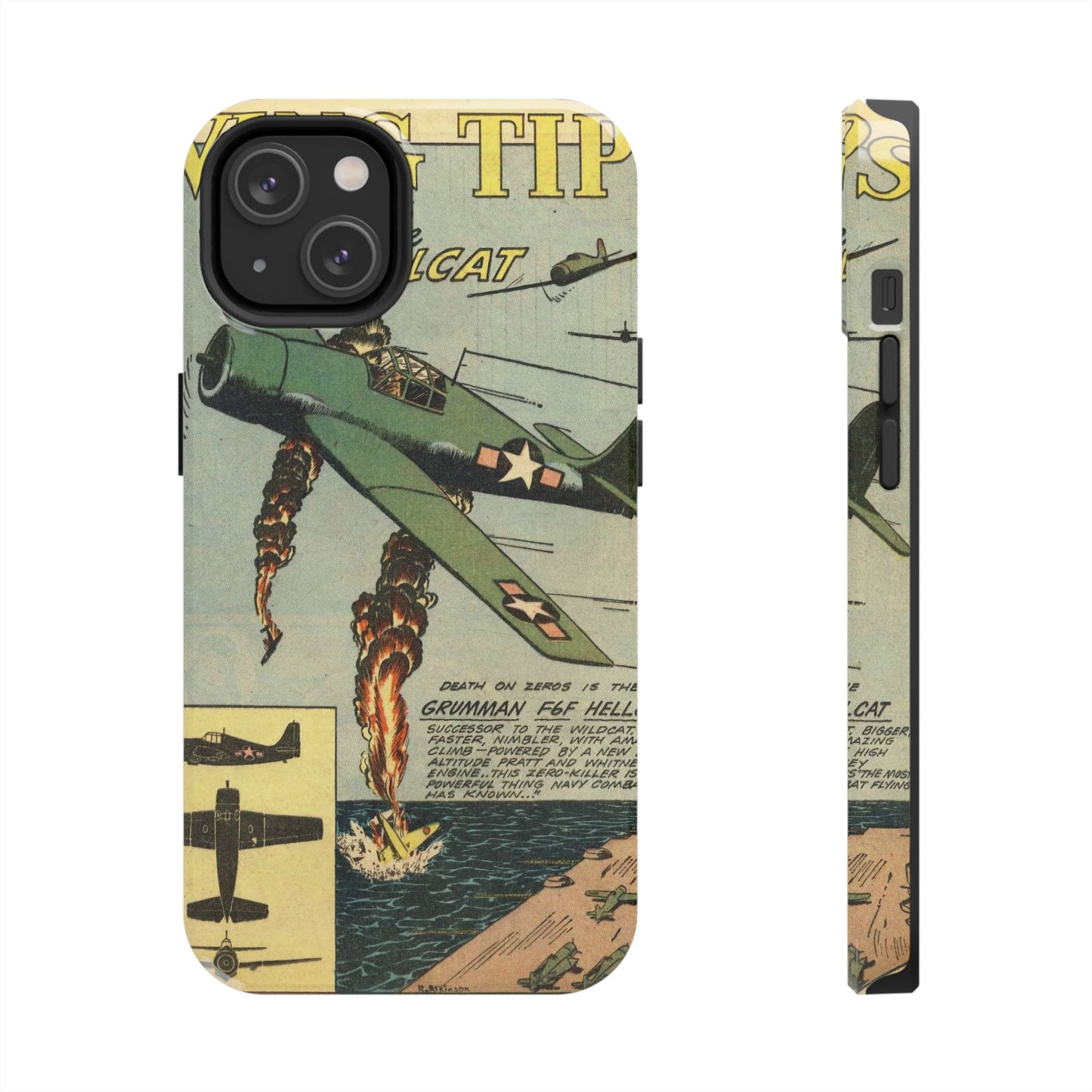 Retro Wings Comic Page Tough Phone Cases - Old School Male 