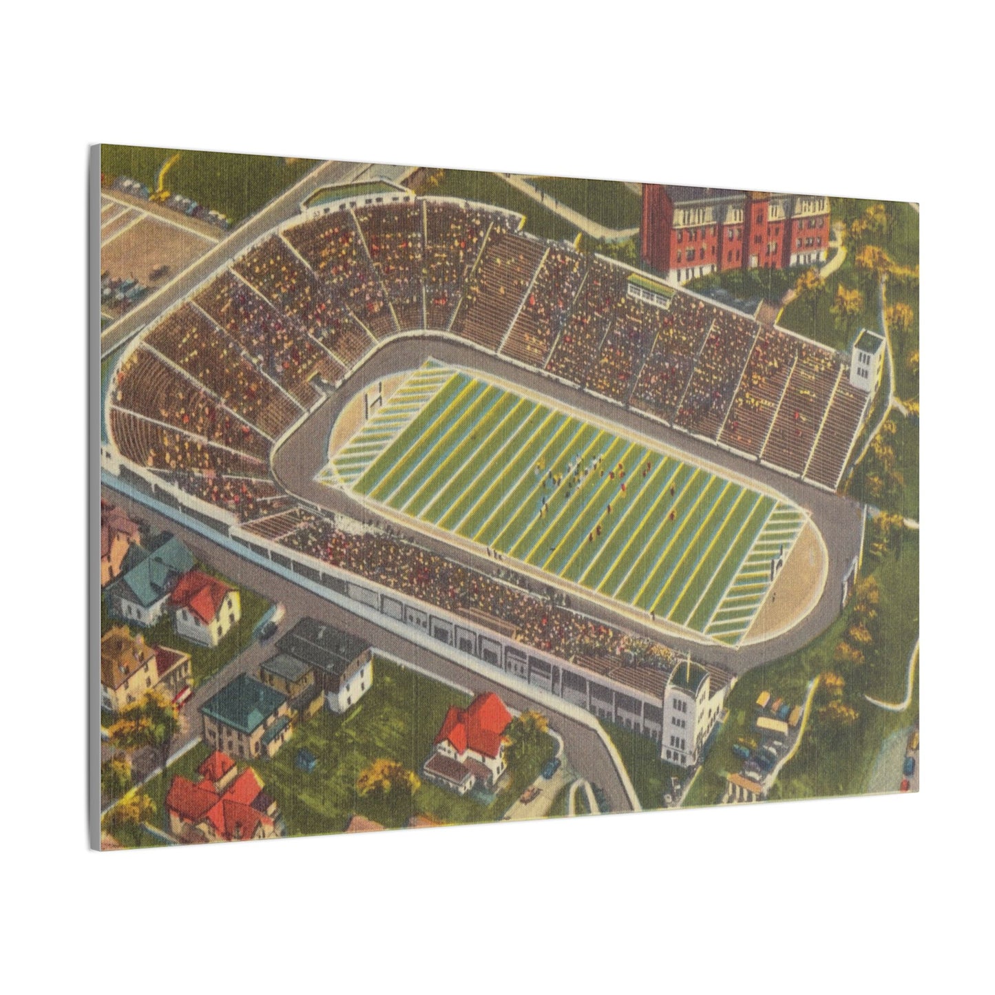 Aerial Canvas Art - West Virginia Mountaineer Football Stadium Print