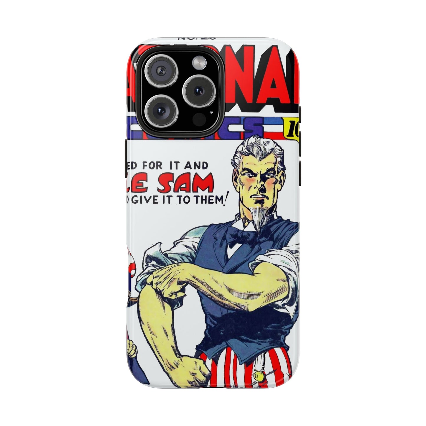 Vintage Comic Art Durable Phone Cases - Old School Male 