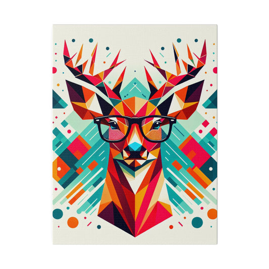 Nerdy Deer Canvas Print - Old School Male 