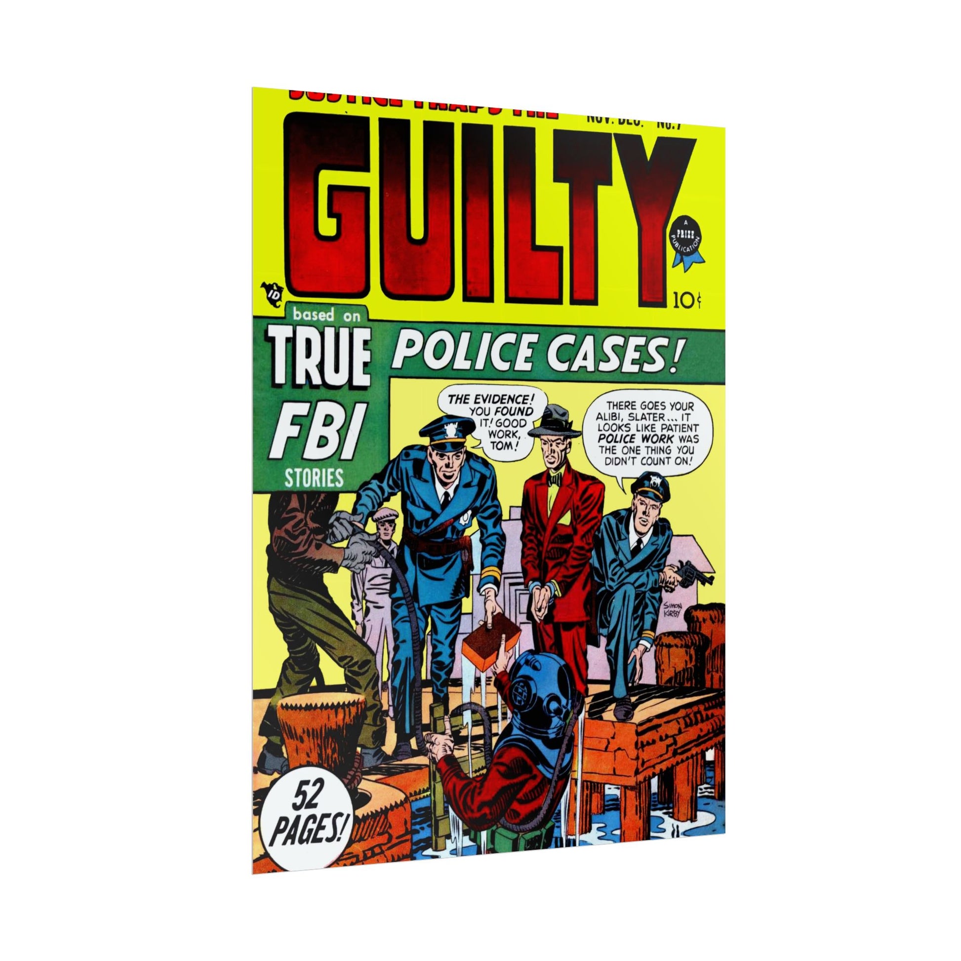 Retro Guilty Comic Book Cover poster - Old School Male 