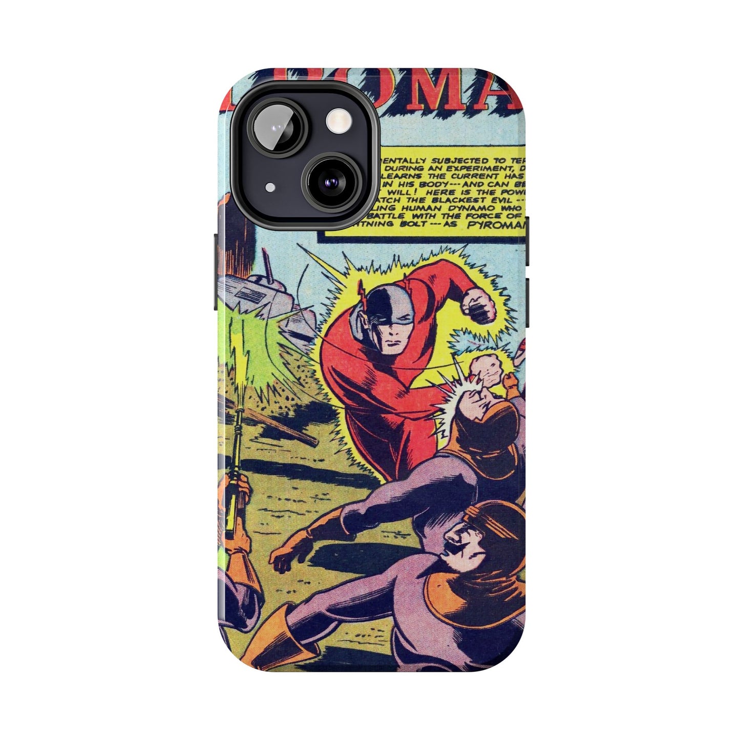 Vintage Pyroman Comic Page Durable Phone Cases - Old School Male 