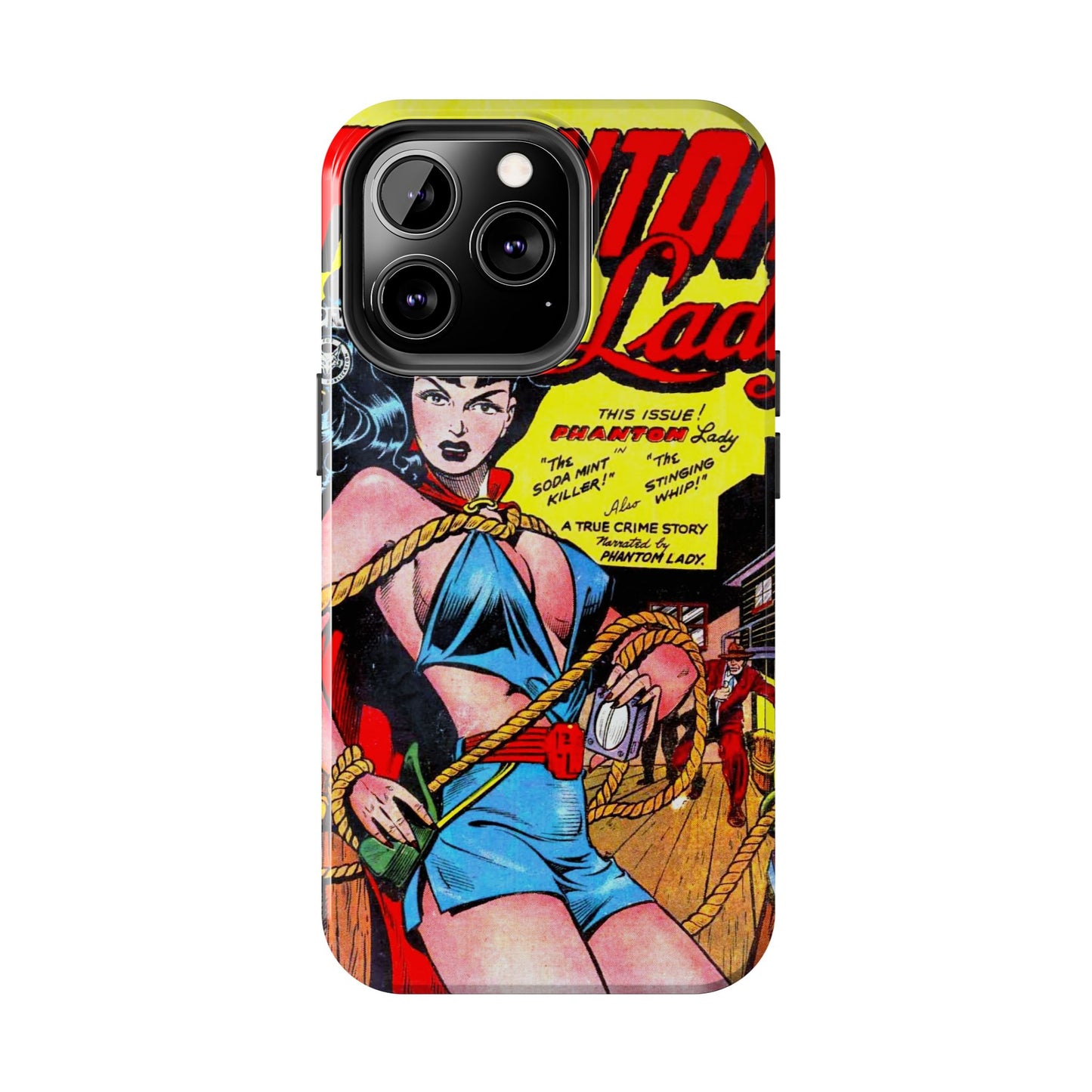 Vintage Phantom Lady Comic Book Phone Cover - Old School Male 