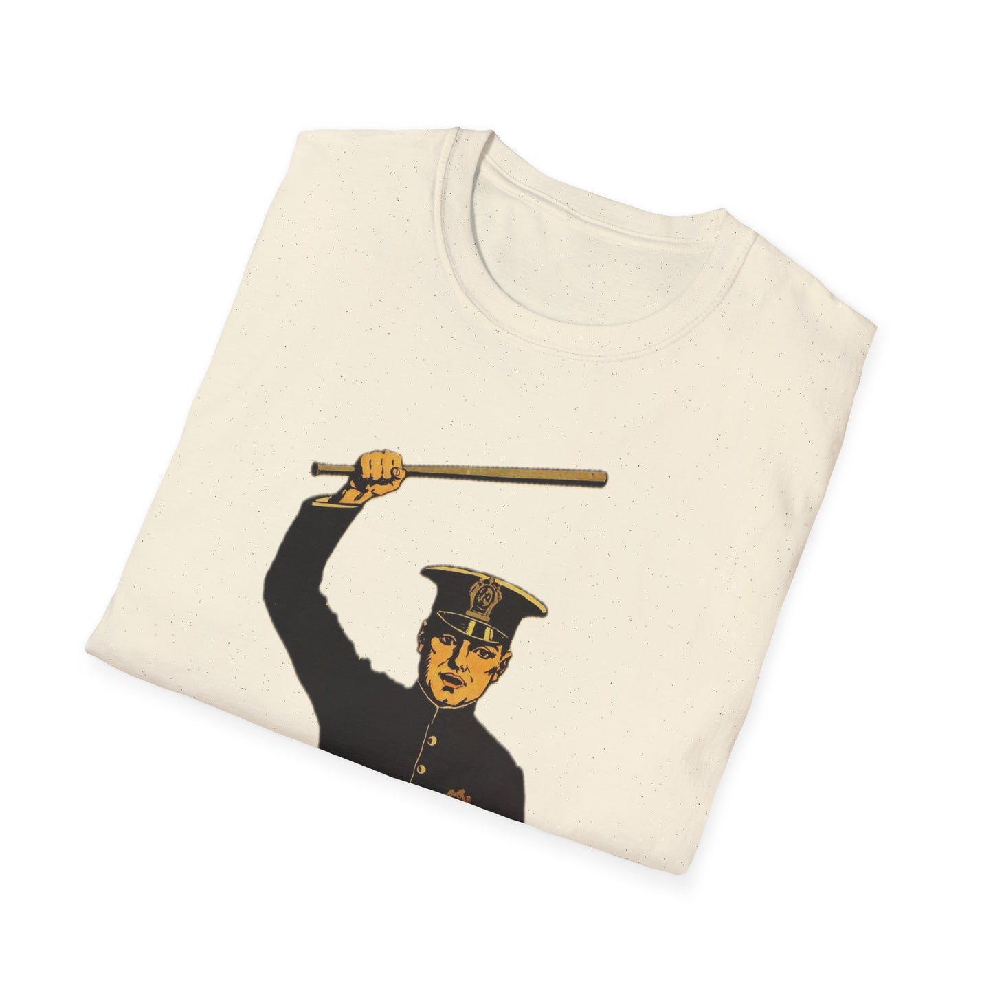 Vintage Policeman with Nightstick Unisex Softstyle Tee