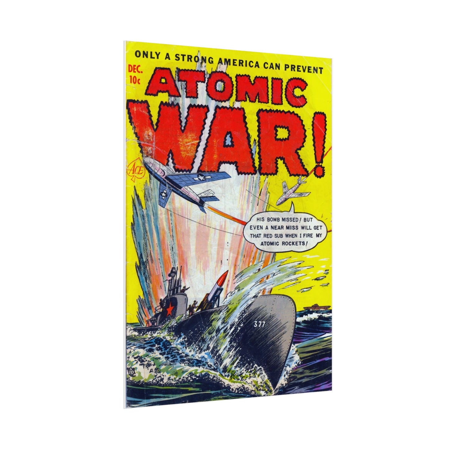 Retro Atomic War Comic Book Cover Poster