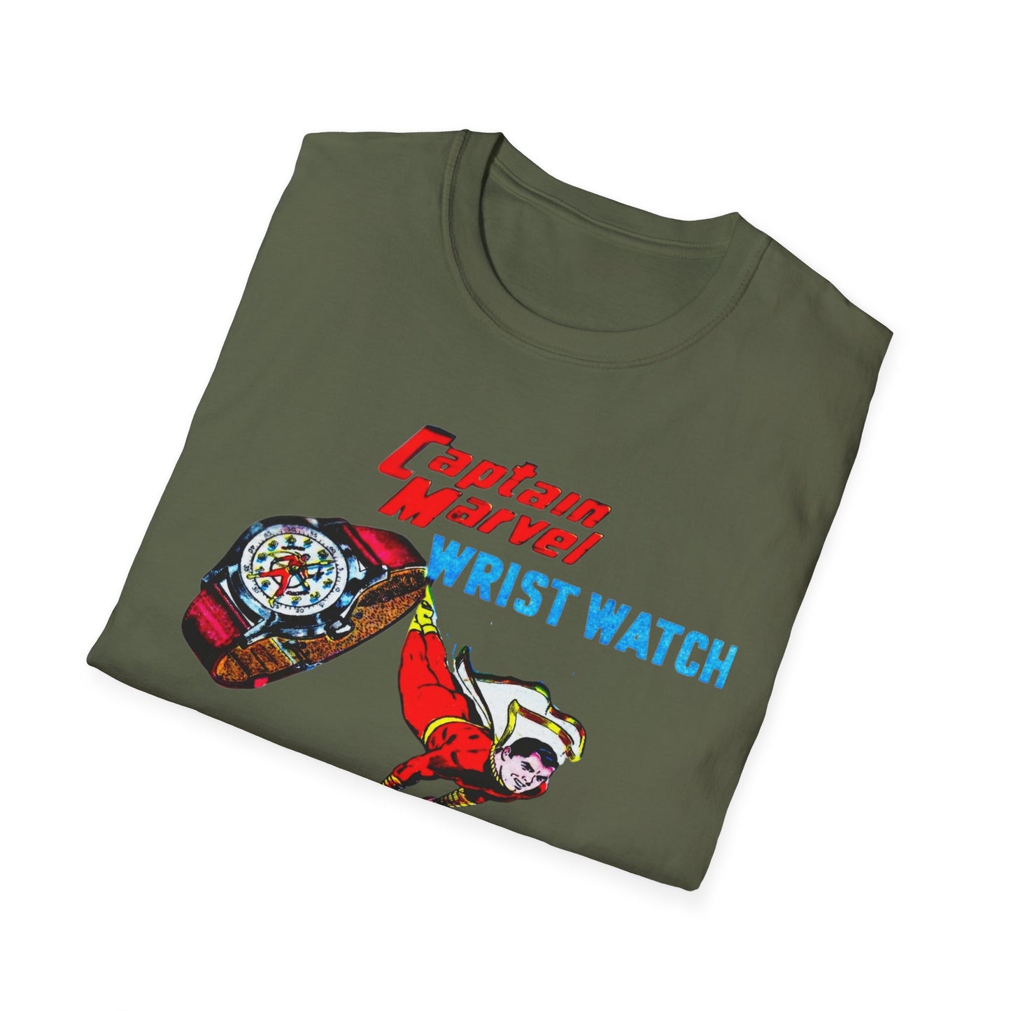 Retro Vintage T-Shirt: 1948 Captain Marvel Wristwatch Ad Unisex Softstyle Tee