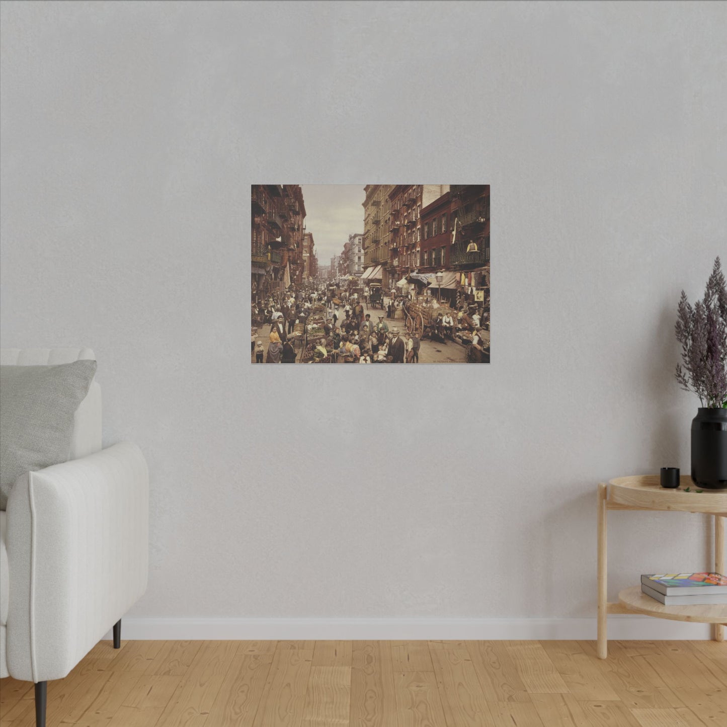 Vintage New York City Street Scene Matte Canvas Print - Stretched, 0.75" Frame (Available in Multiple Sizes)