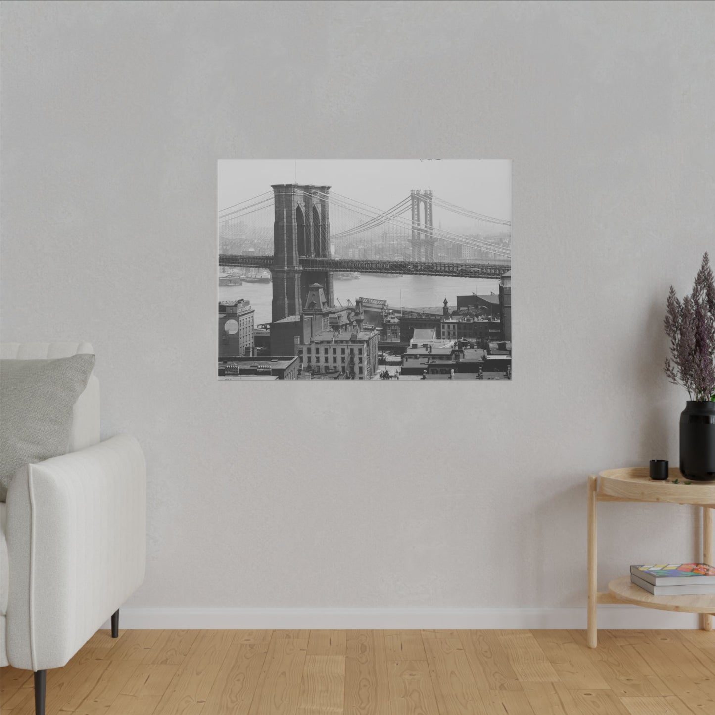 NYC Skyline with the Brooklyn Bridge Canvas Wall Art