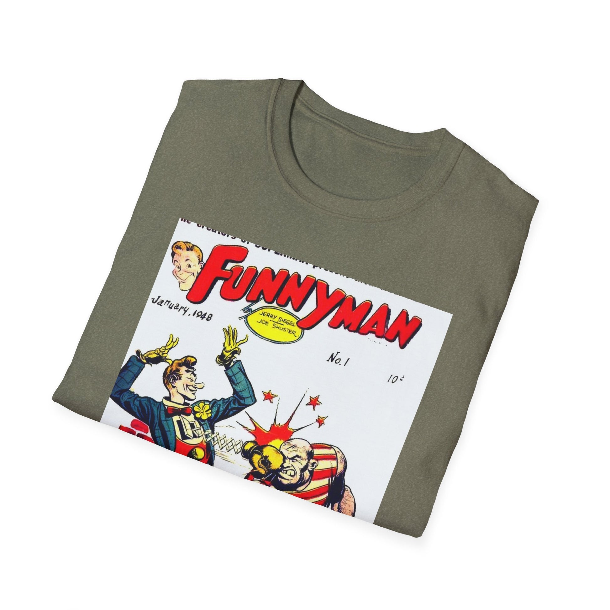 Vintage Comic Art Unisex Softstyle Tee - Old School Male 